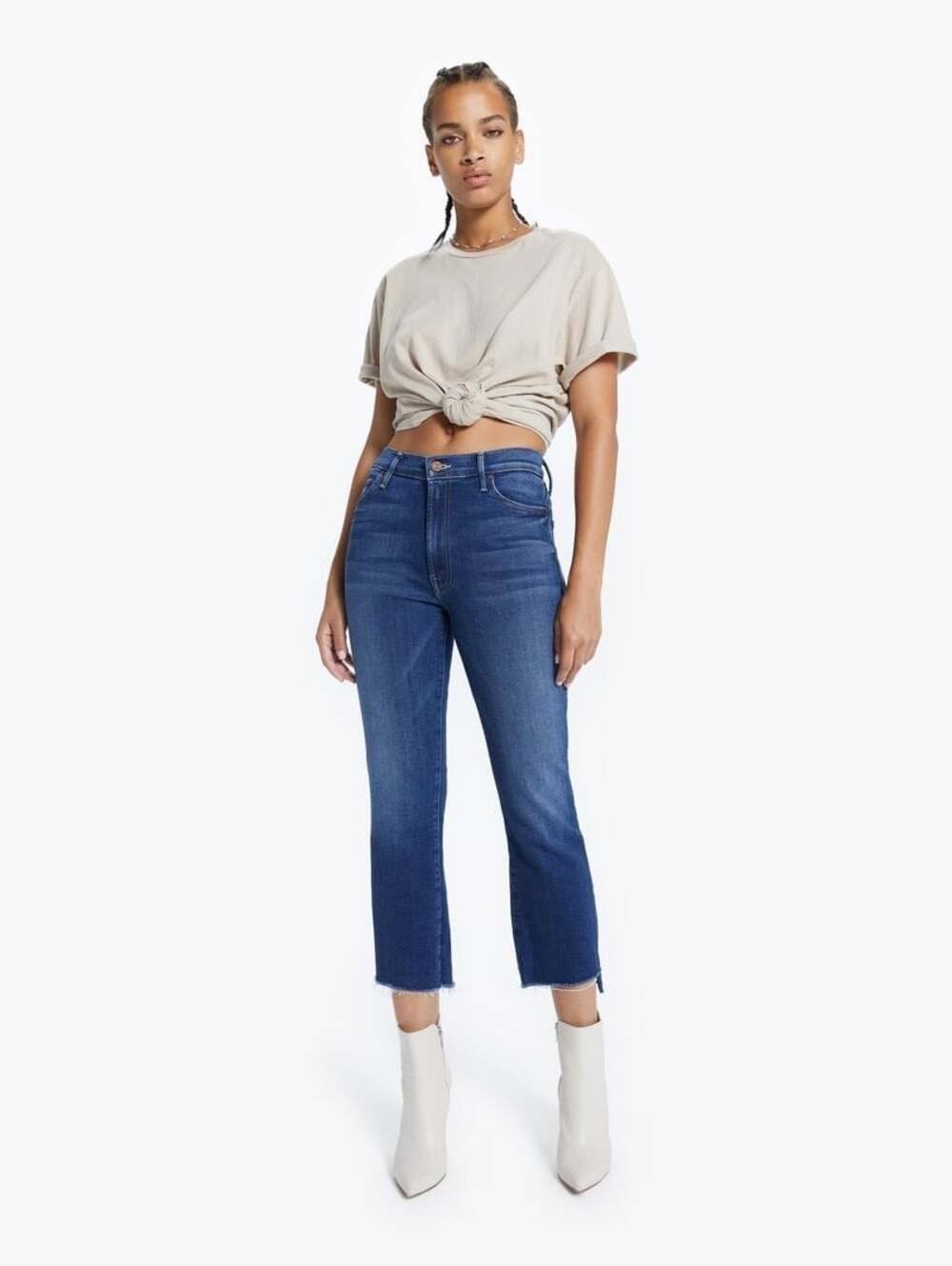 MOTHER The Insider Crop Step Fray Size 26 Sweet and Sassy Jeans Premium Designer